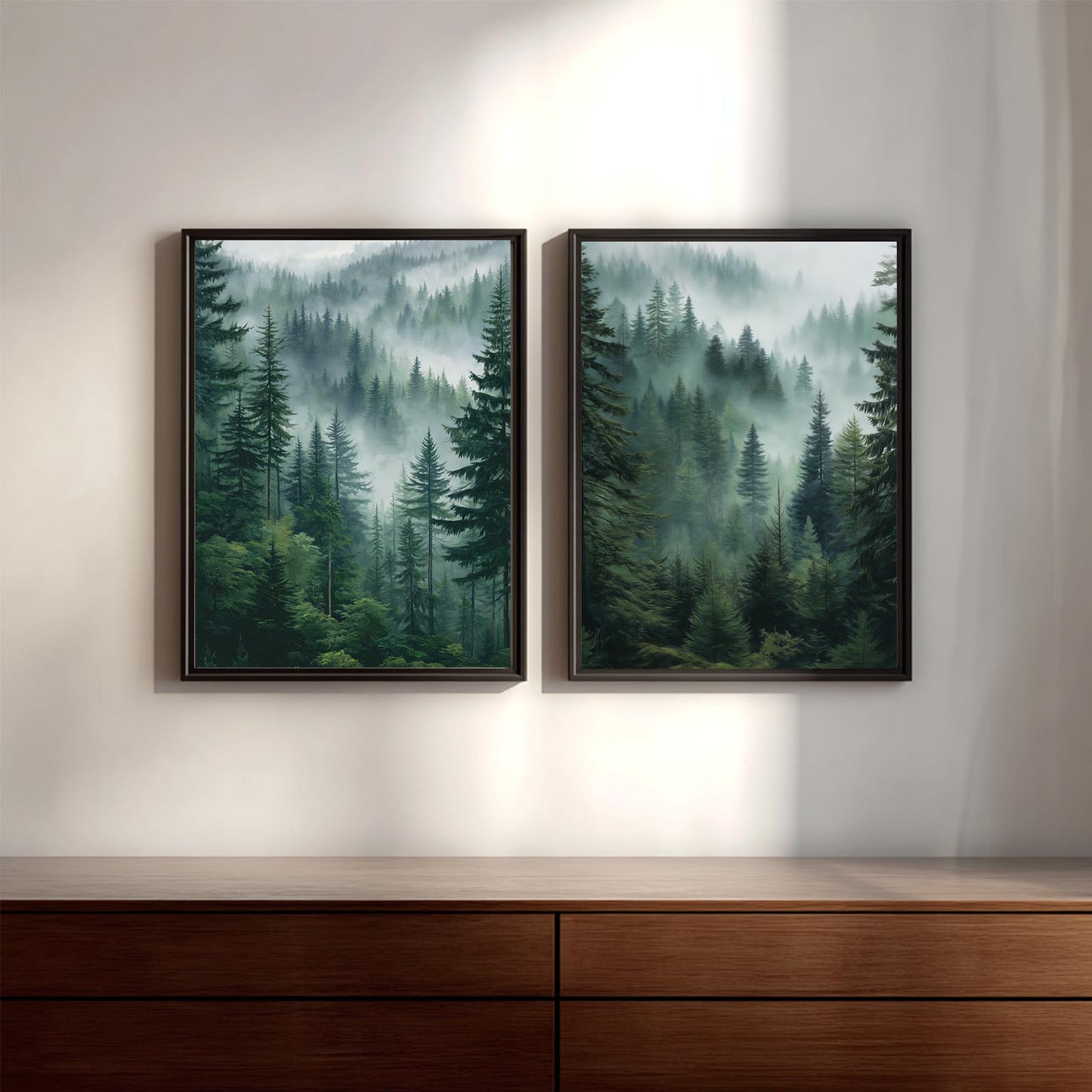Mountain Mist Nordic Abstract Landscape