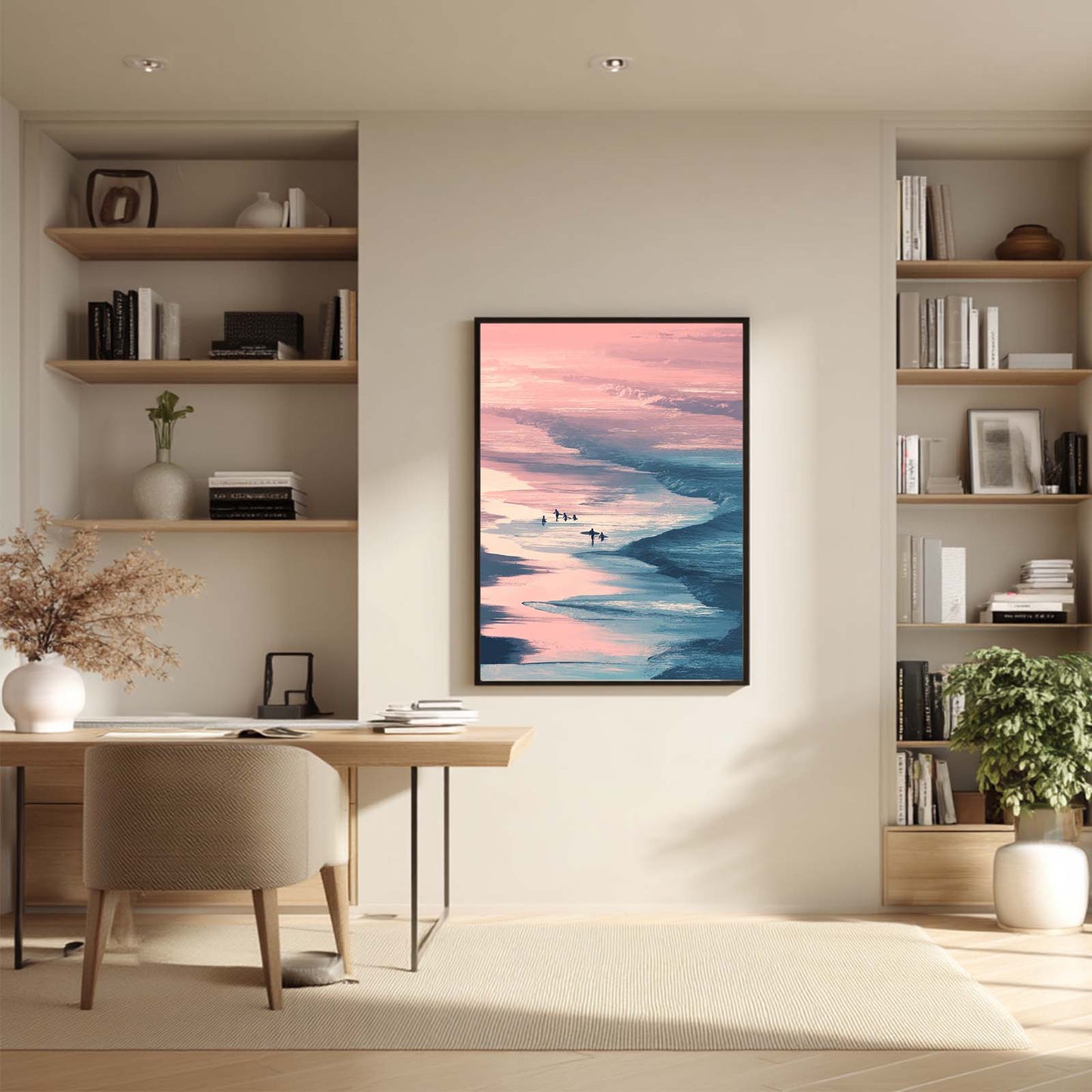 Pink Sunset Beach Abstract