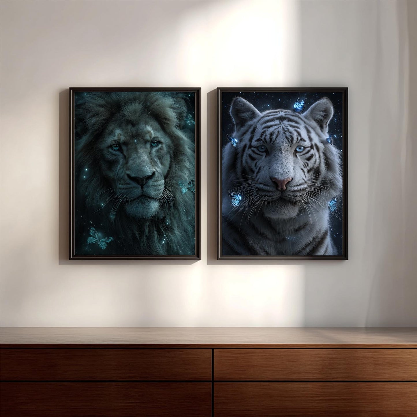 Abstract Animal Lion Tiger Blue Butterfly