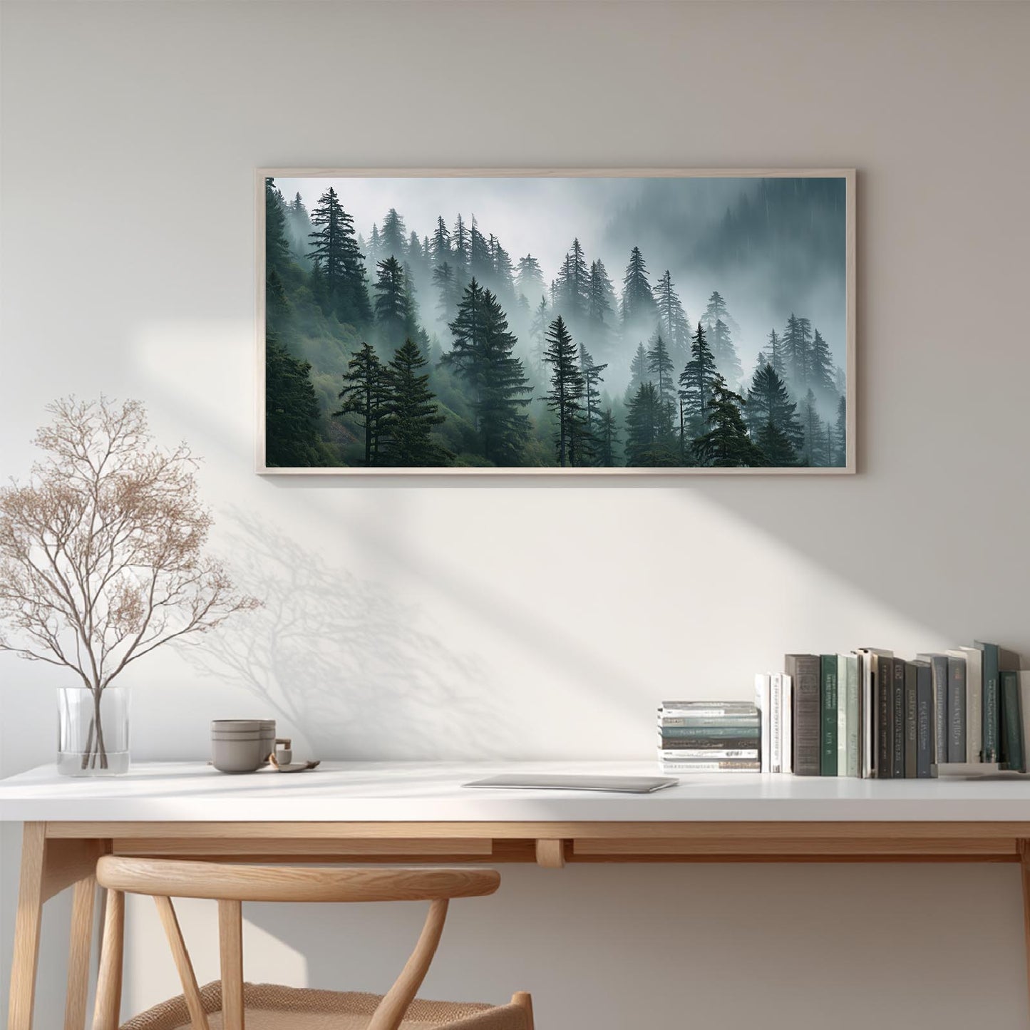 Nordic Style Mountains Forest Deer