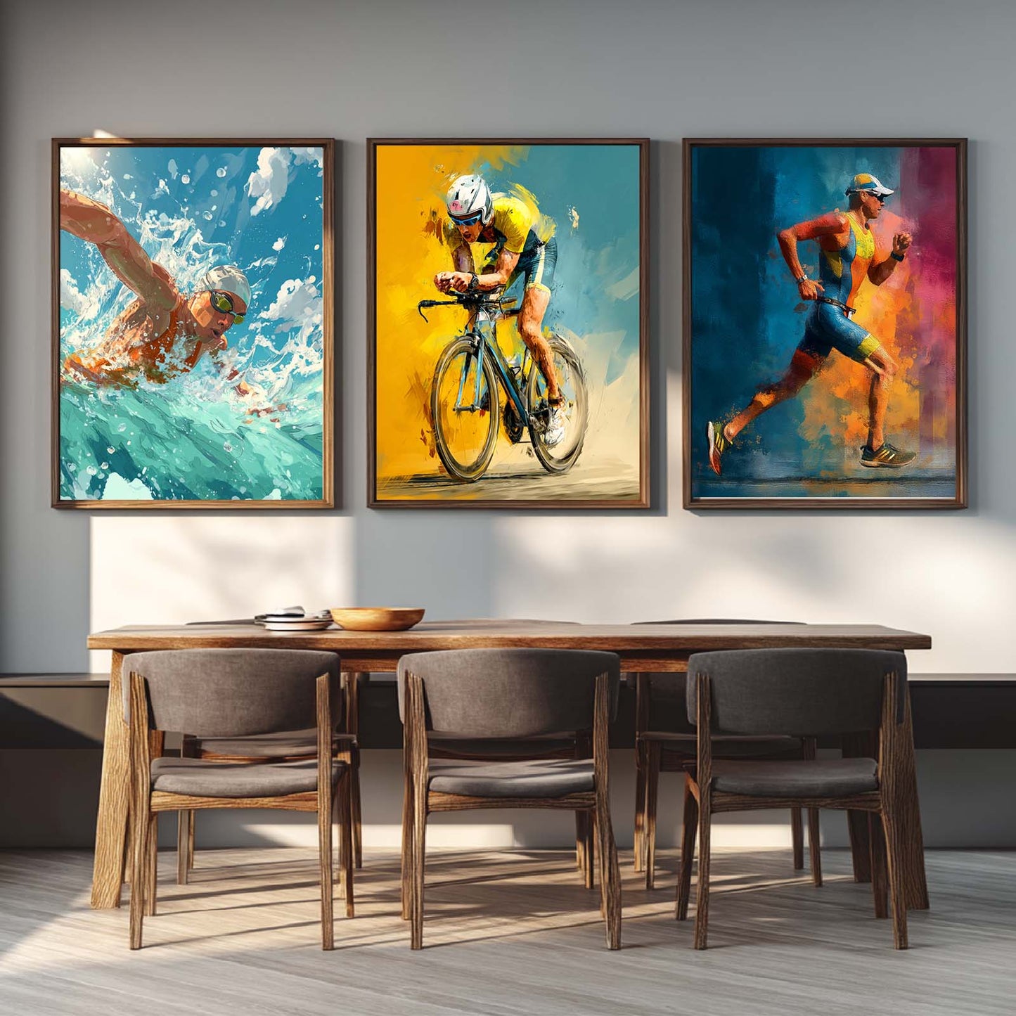 Abstract Oil Painting Triathlon