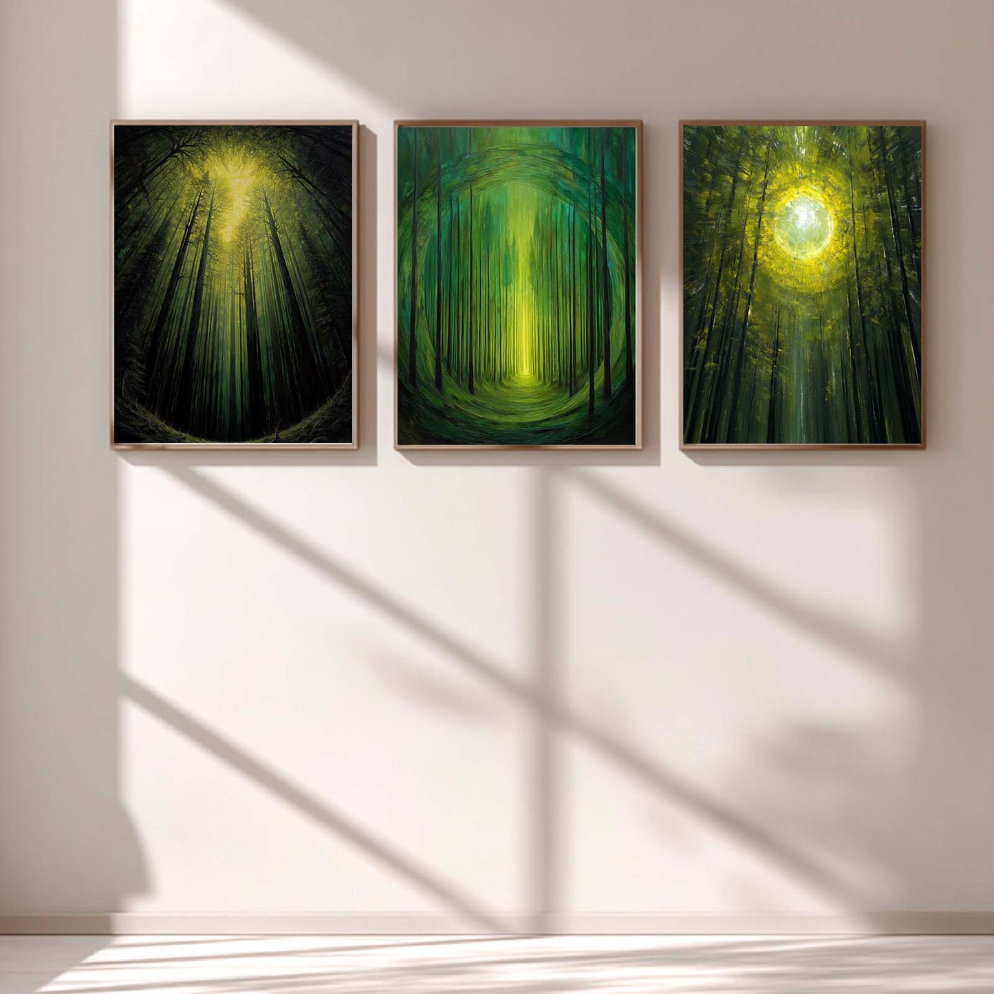 Abstract Landscape Forest Sunlight Canvas Painting Wall Art for Living Room Bedroom Decoration, Poster Print, Frameless