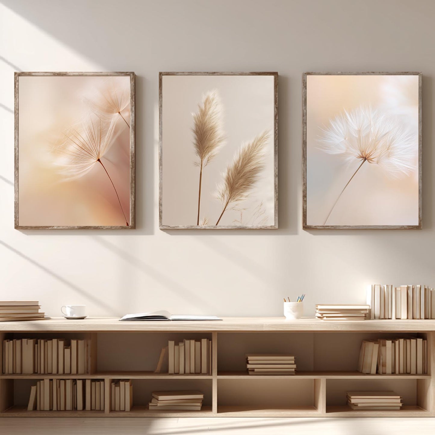 Modern Beige Dandelion Pampas Grass
