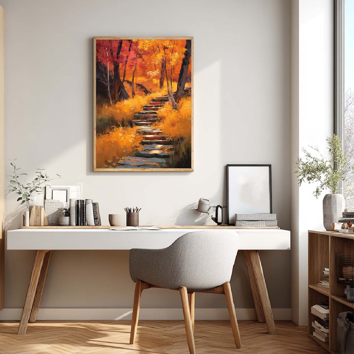 Abstract Oil Painting Autumn Landscape Mountain Path