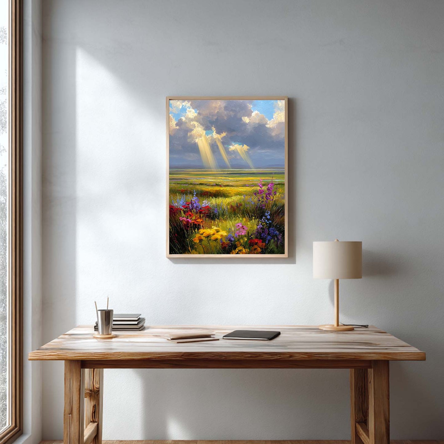 Sunlight Meadow Abstract Oil Painting