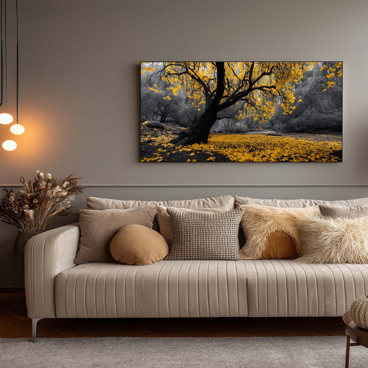 Abstract Oil Painting Yellow Tree