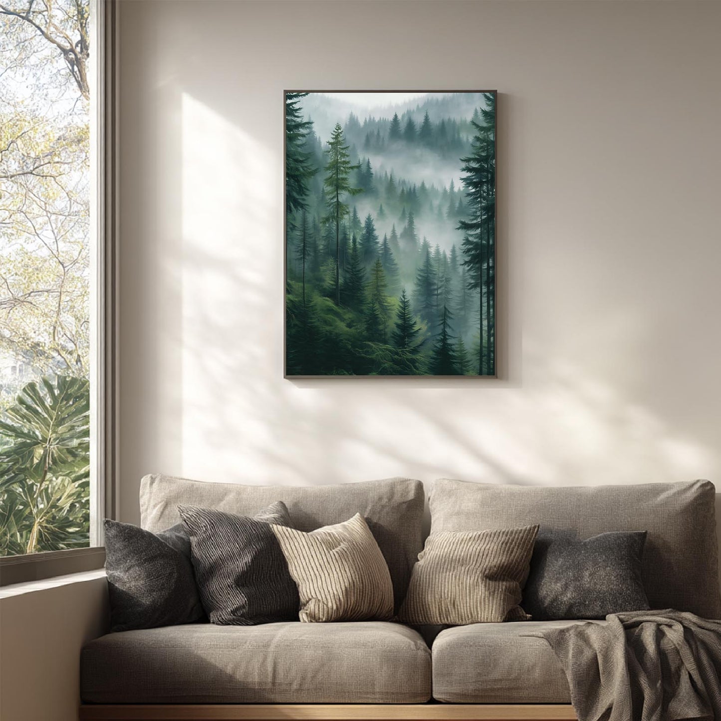 Mountain Mist Nordic Abstract Landscape