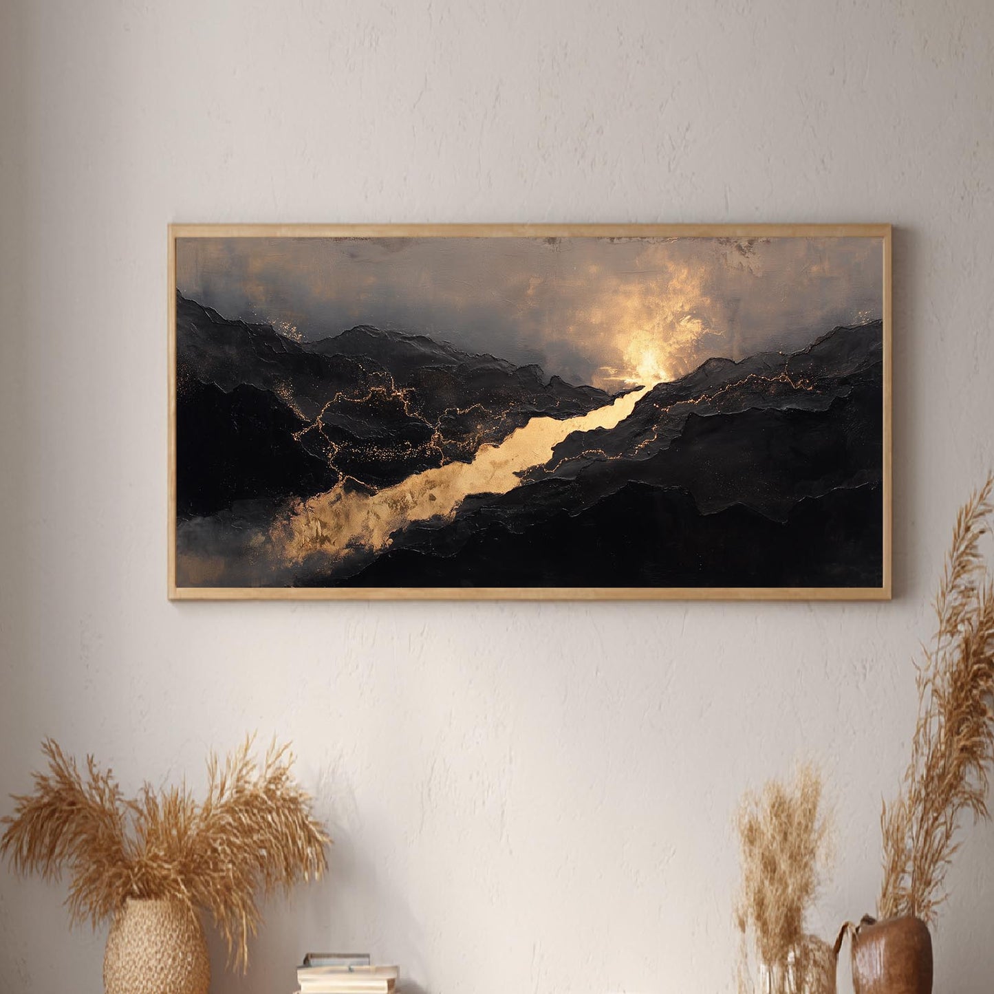 Black Gold Abstract Landscape
