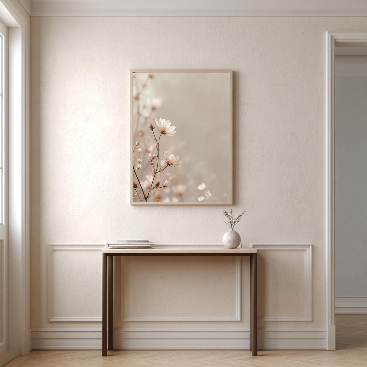 Abstract Floral Beige