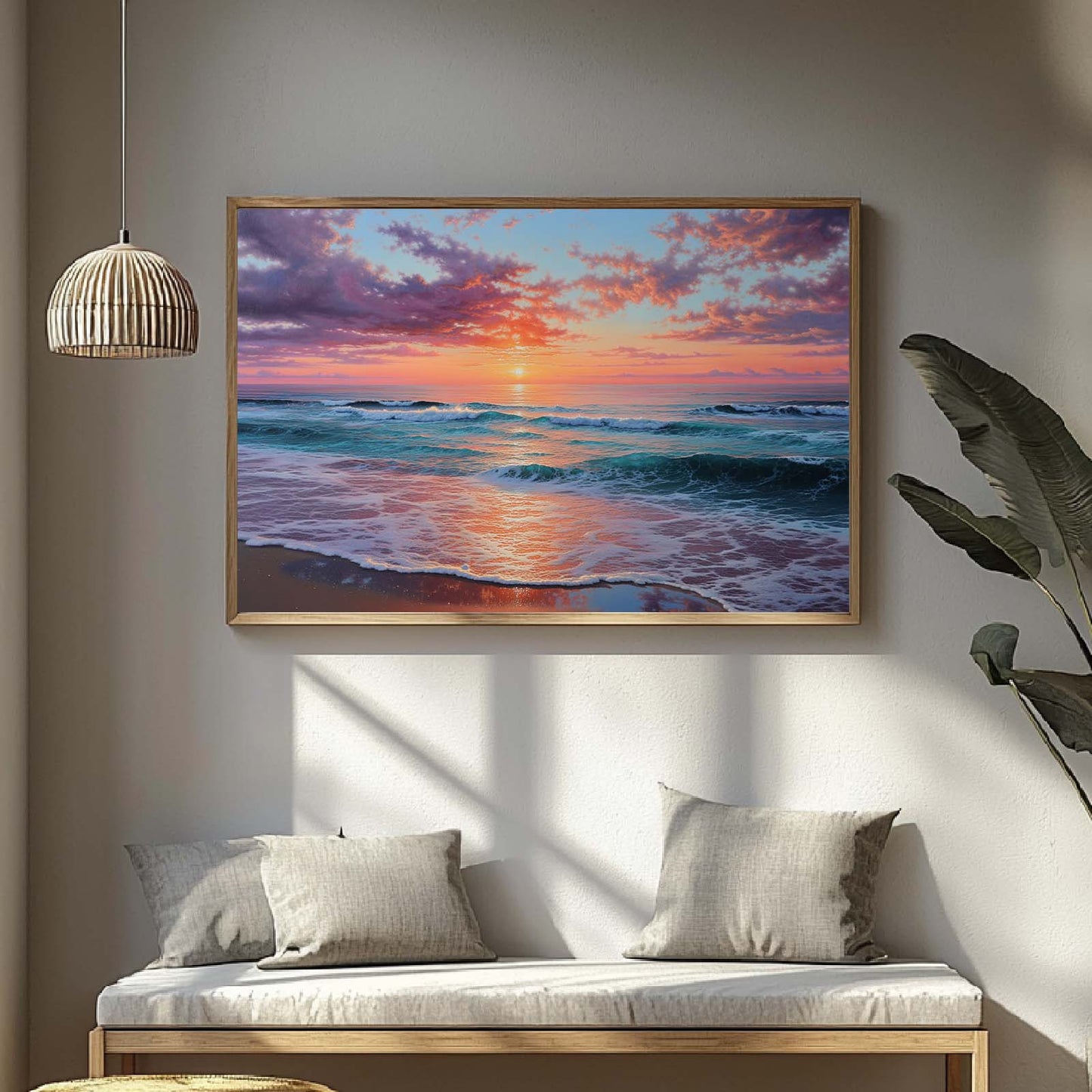 Abstract Oil Painting Sunrise at Sea