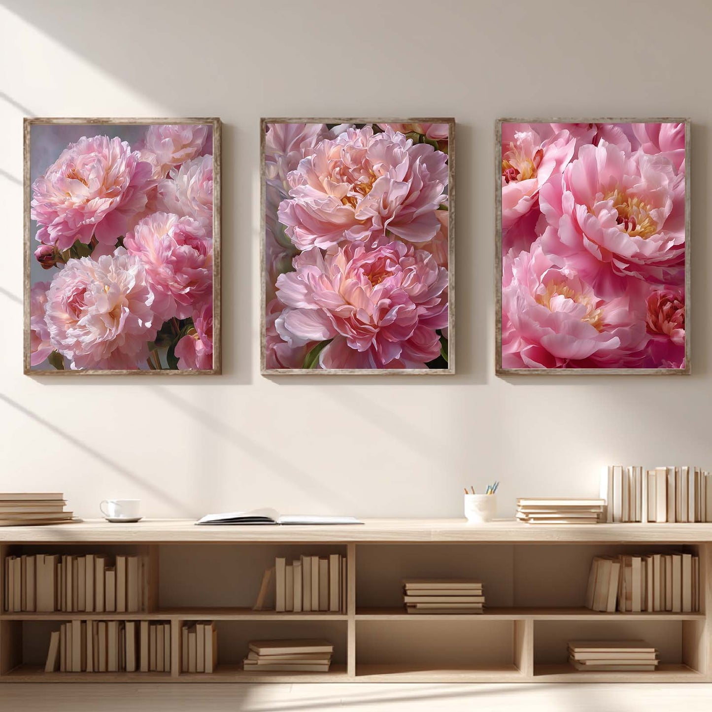 Abstract Pink Flower Canvas Painting Wall Art for Living Room Bedroom Decoration, Poster Print, Frameless