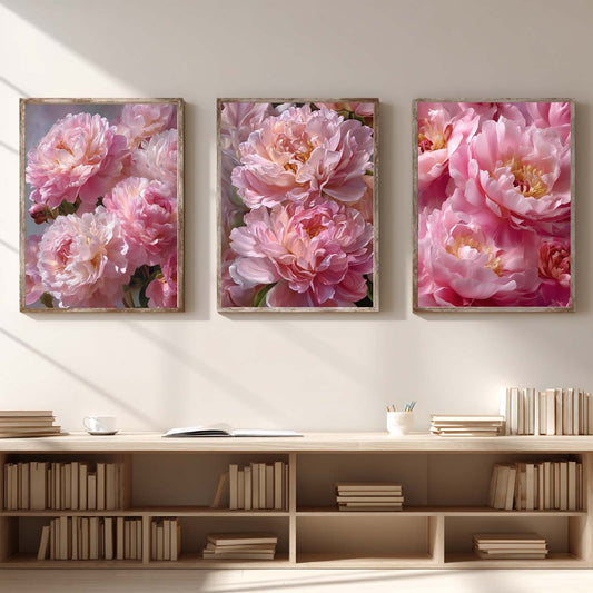 Abstract Pink Flower Canvas Painting Wall Art for Living Room Bedroom Decoration, Poster Print, Frameless