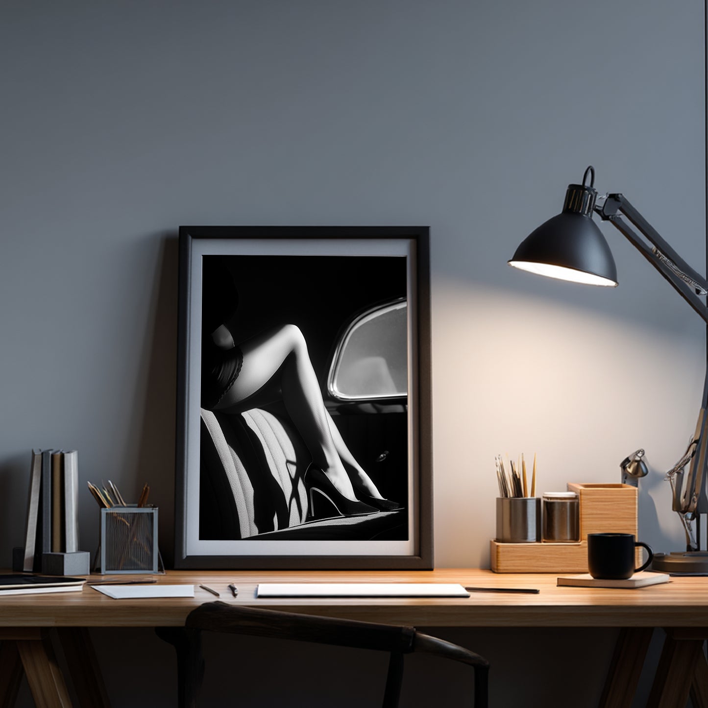 Modern Sexy Beautiful Girl Black and White Canvas Painting – Wall Art for Living Room Bedroom Decoration, Poster Print, Frameless