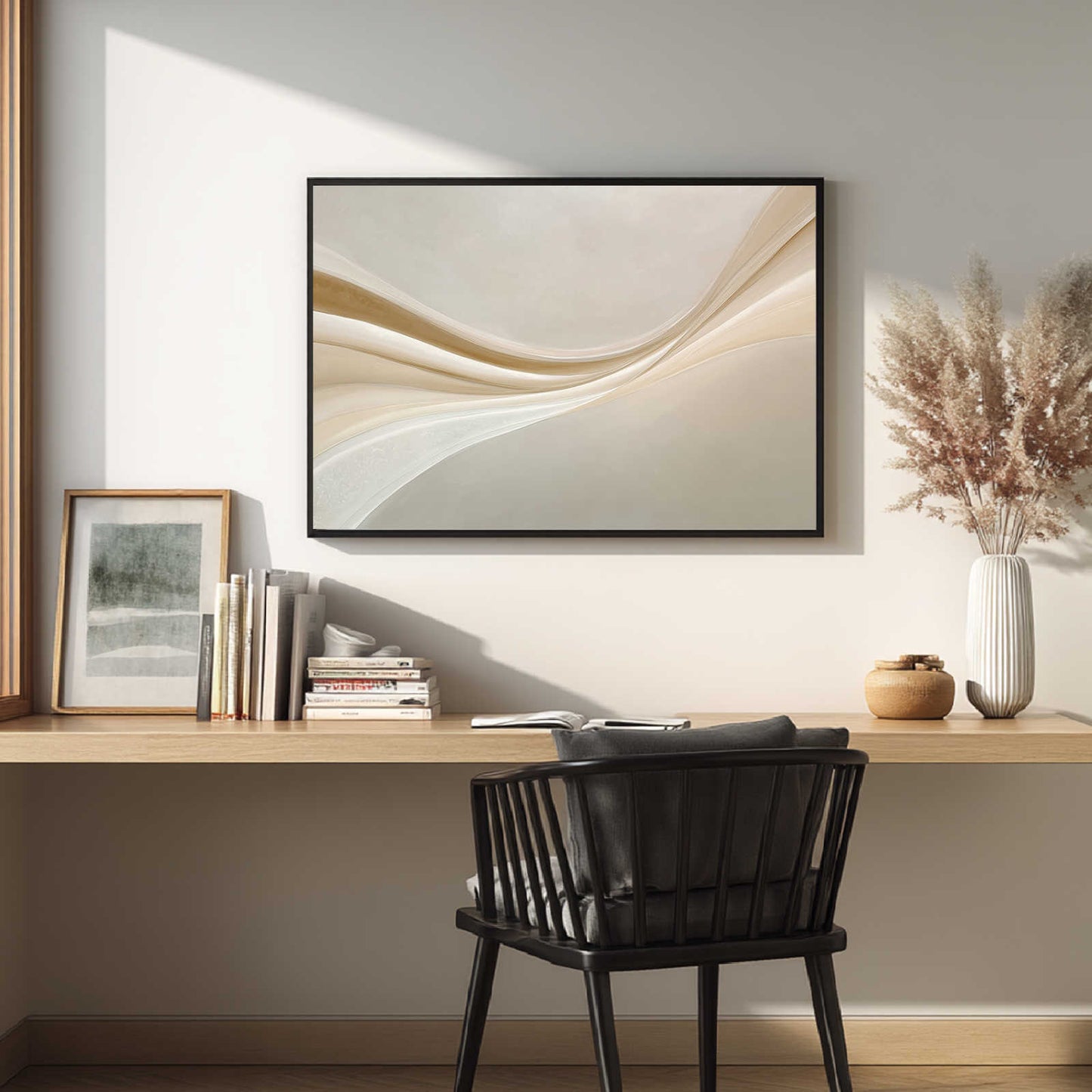 Abstract Beige and Gold Wave