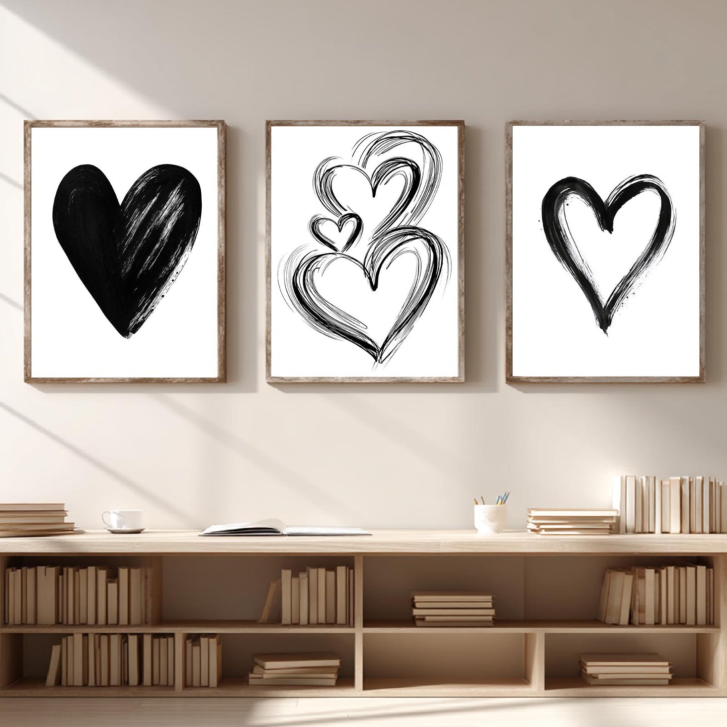 Love Heart Black and white Minimalist
