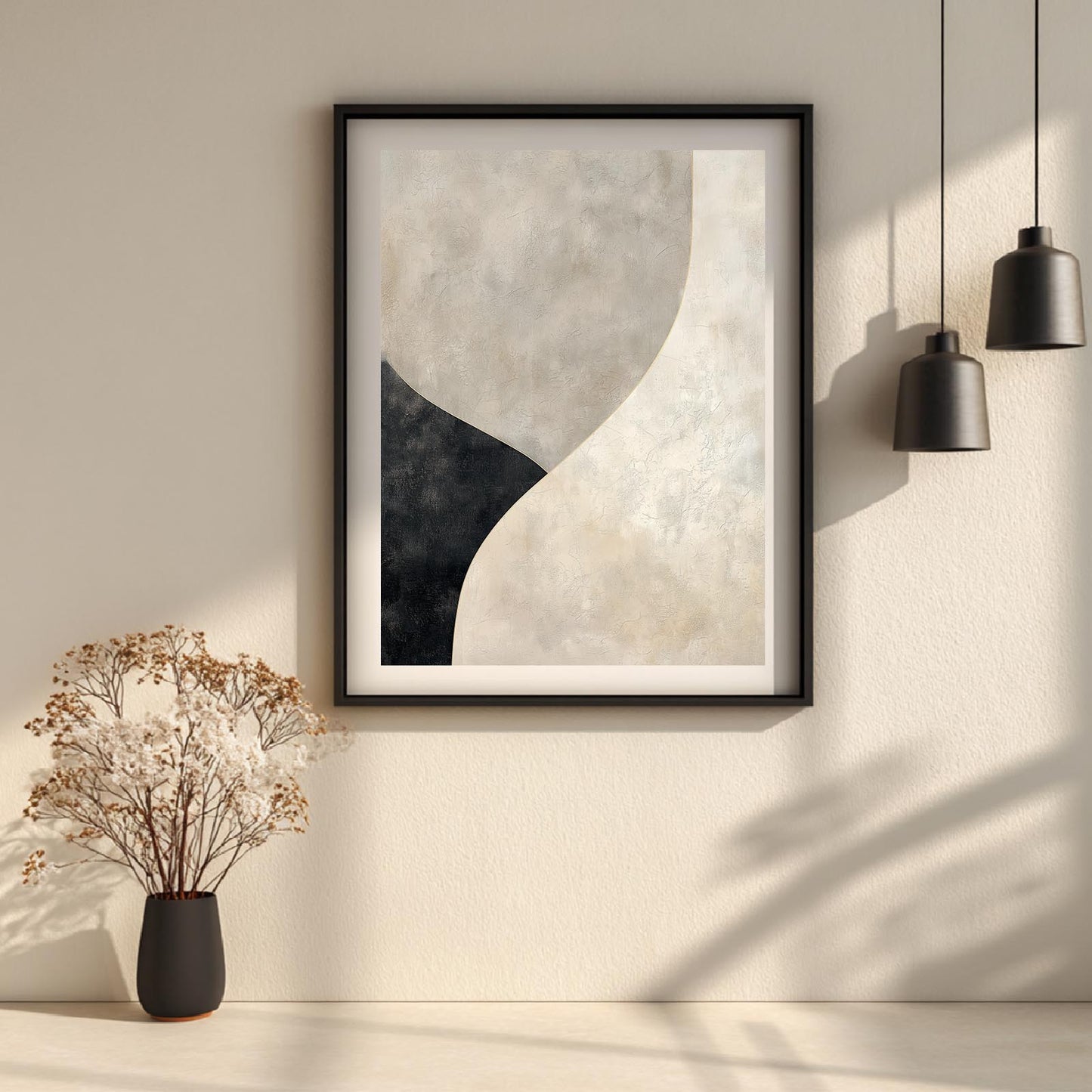 Black Beige Abstract
