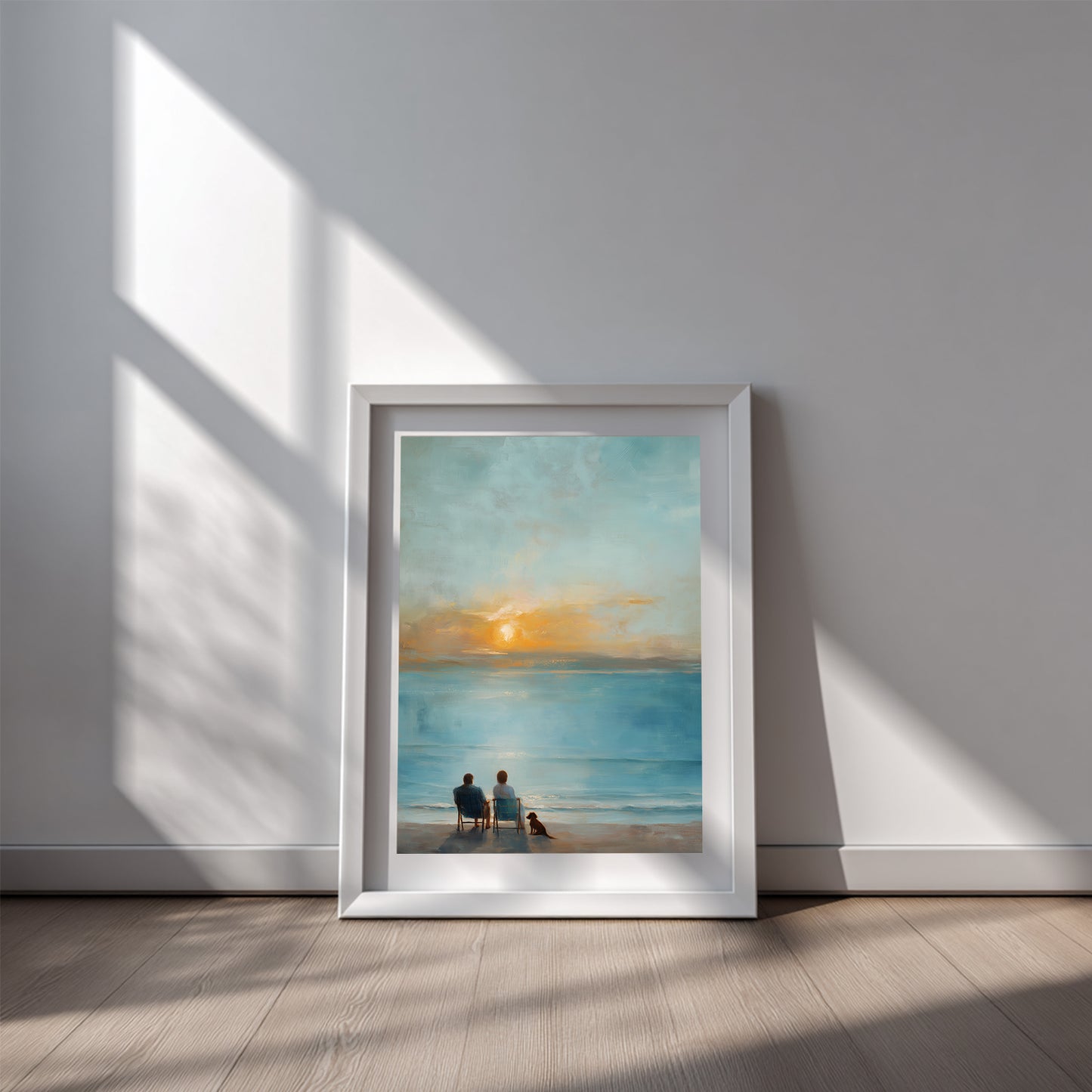 Abstract Landscape Sunset By The Sea Couple