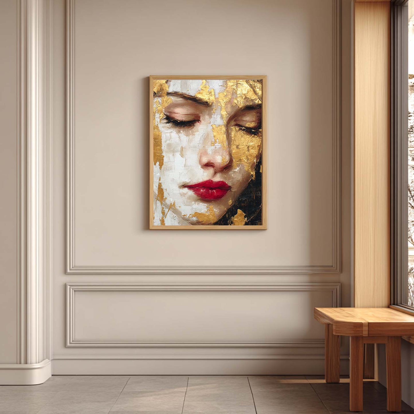 Abstract Female Portrait Red Lips