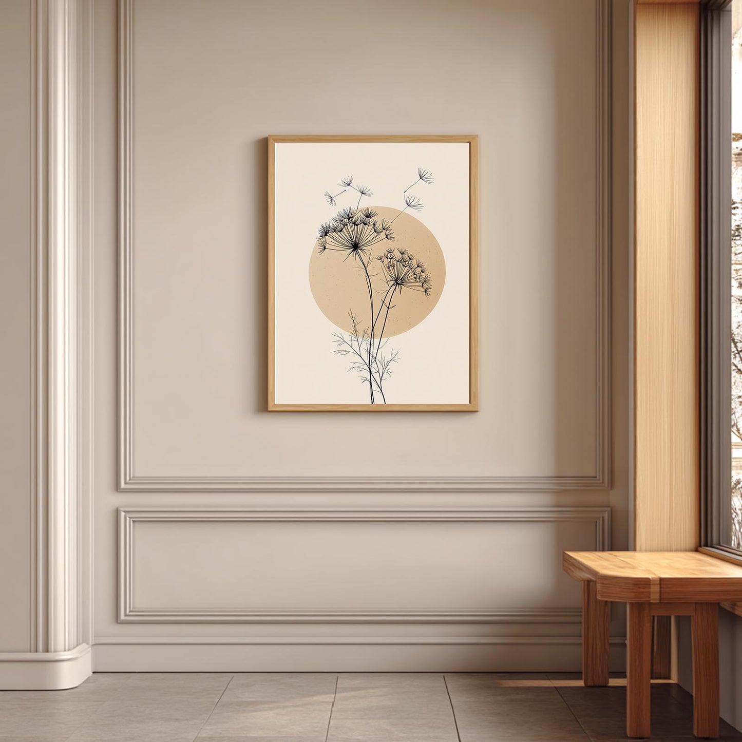 Abstract Plants Nature Beige Dandelion