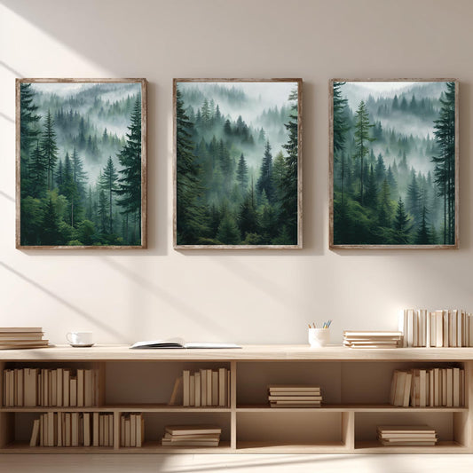 Mountain Mist Nordic Abstract Landscape