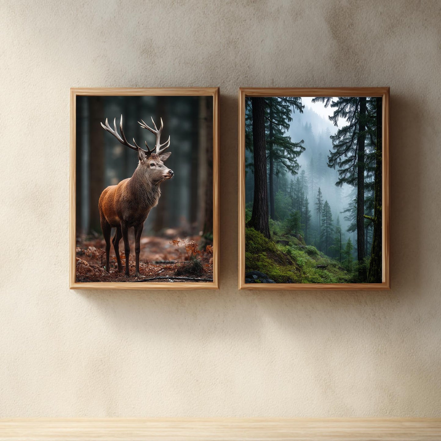 Abstract Landscape Forest Deer