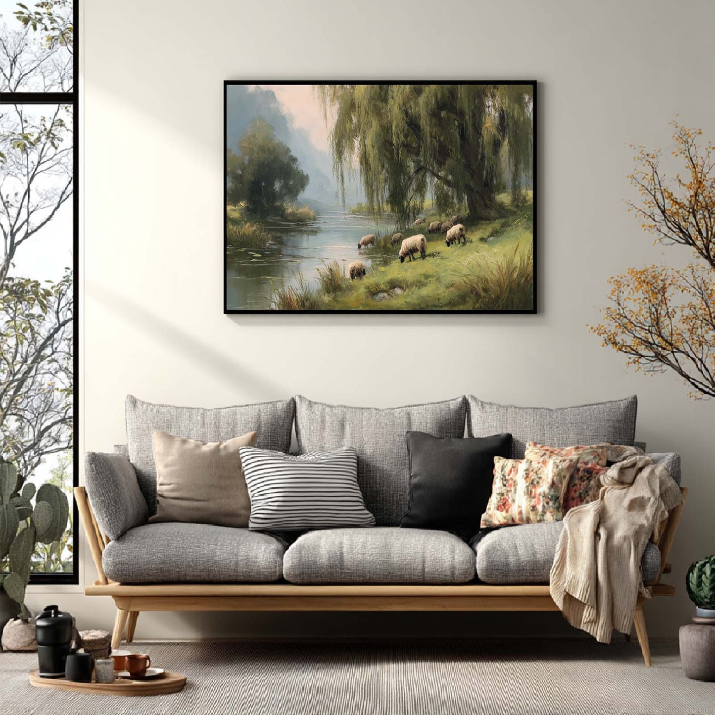 Vintage Oil Painting Sheep