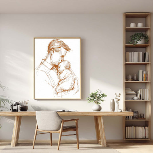 Abstract Minimalist Lines Father and Son