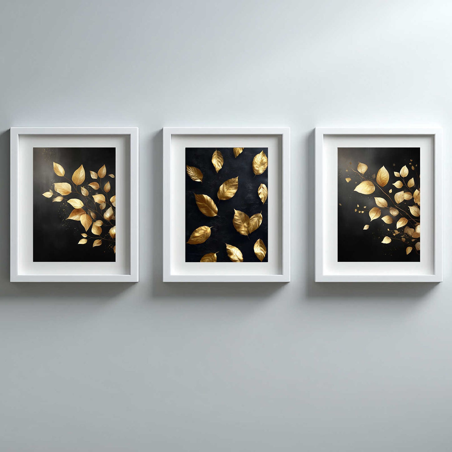 Black Gold Leaves Abstract Plants