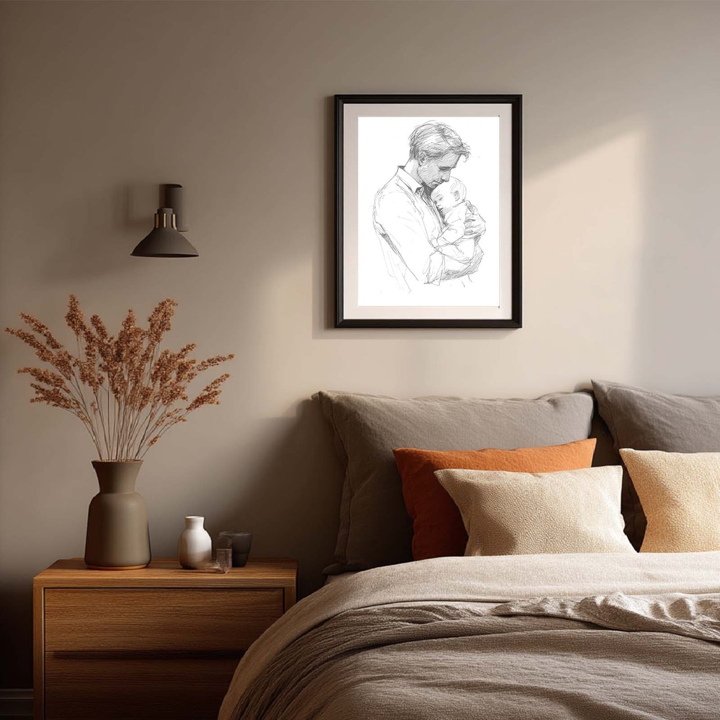 Abstract Minimalist Lines Father and Son