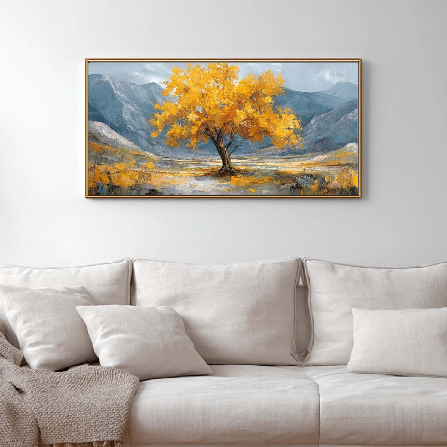 Golden Tree Abstract Oil Painting