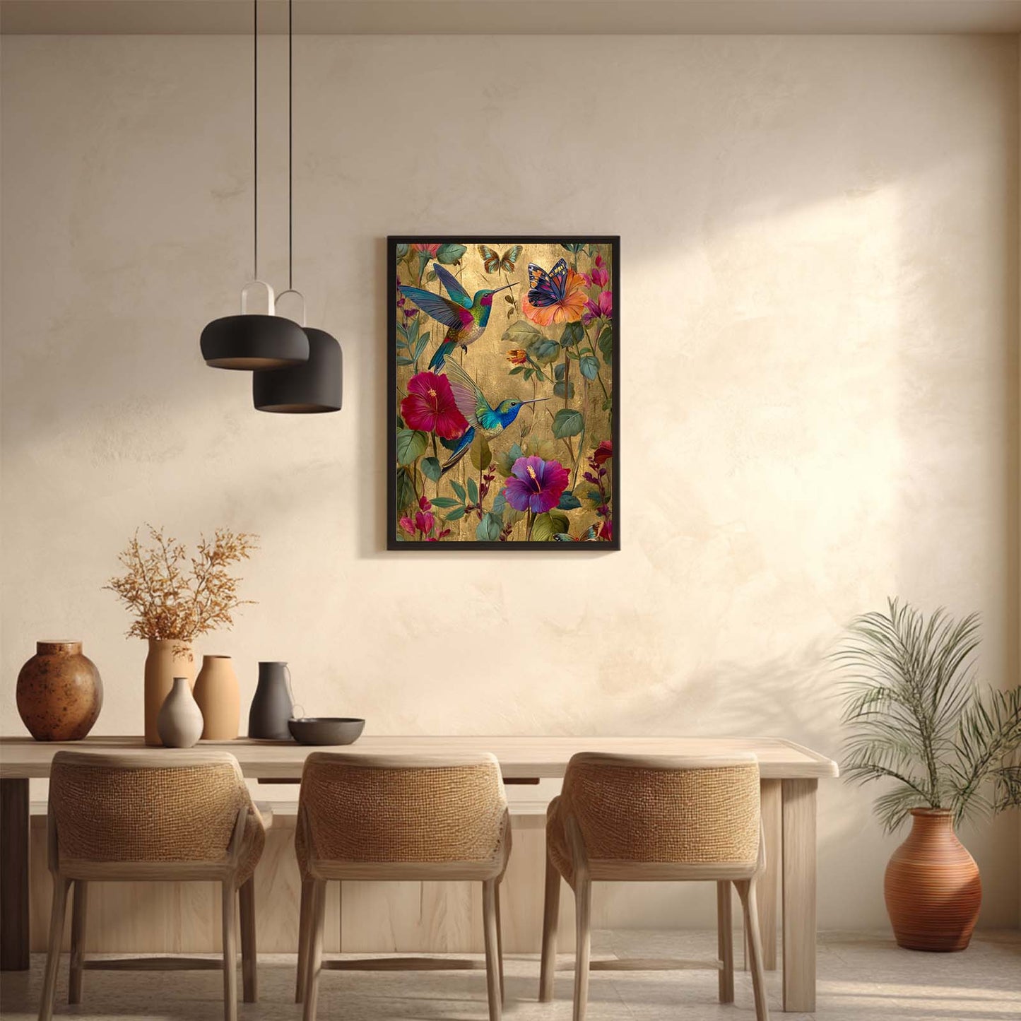 Tropical Flower Plants and Birds