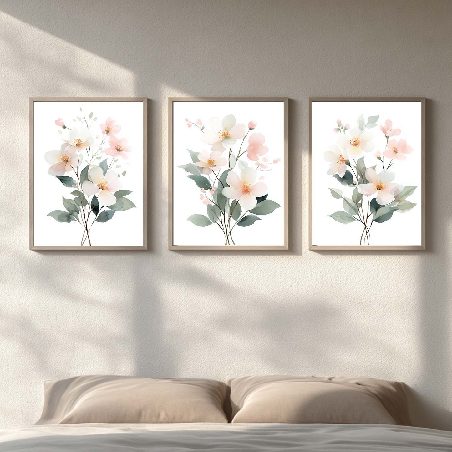 Abstract Green Leaves Flower Plant Canvas Painting Wall Art for Living Room Bedroom Decoration, Poster Print, Frameless