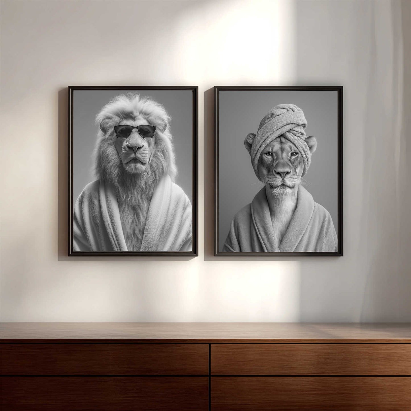 Abstract Funny Animals Taking A Bath