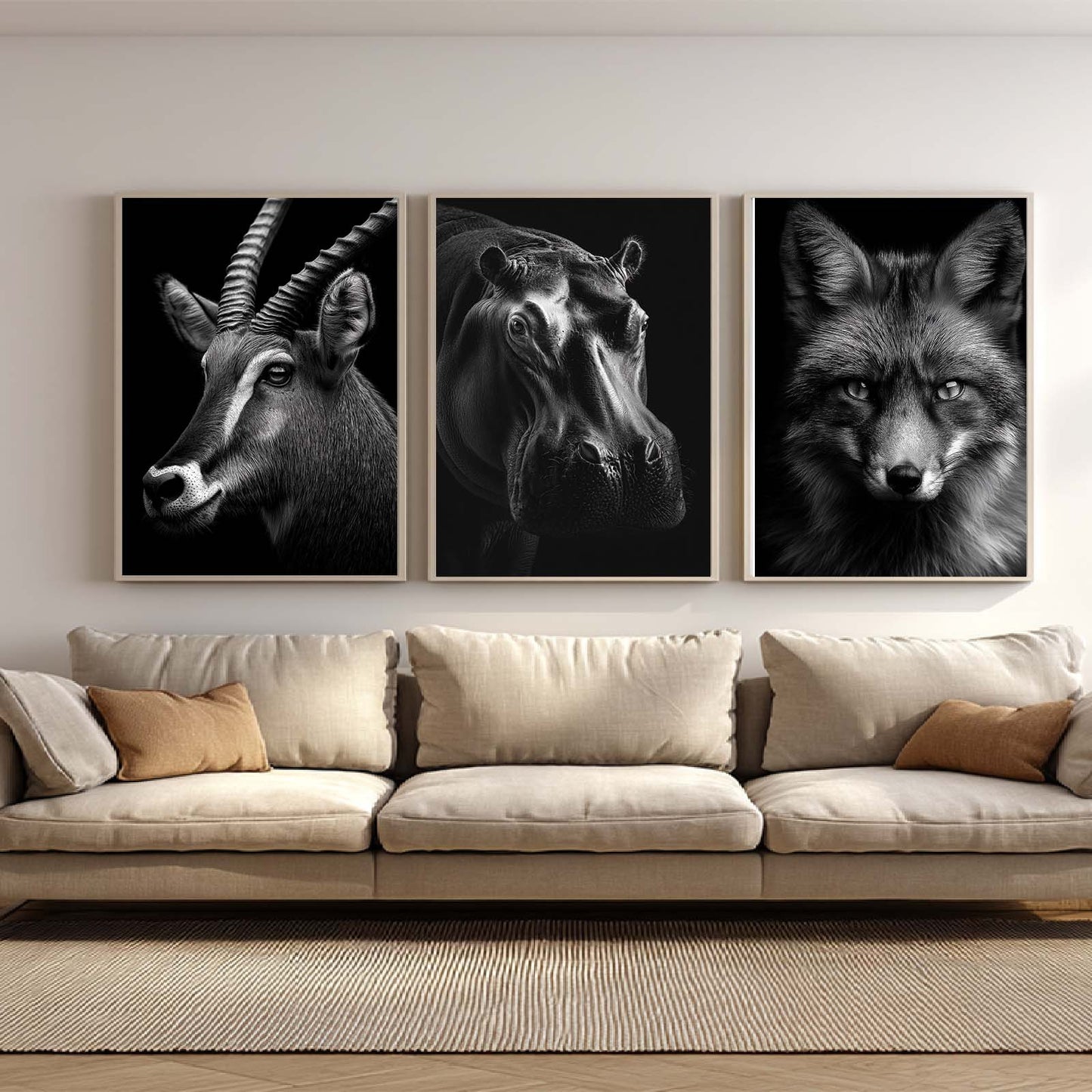 Abstract Wildlife Black and White