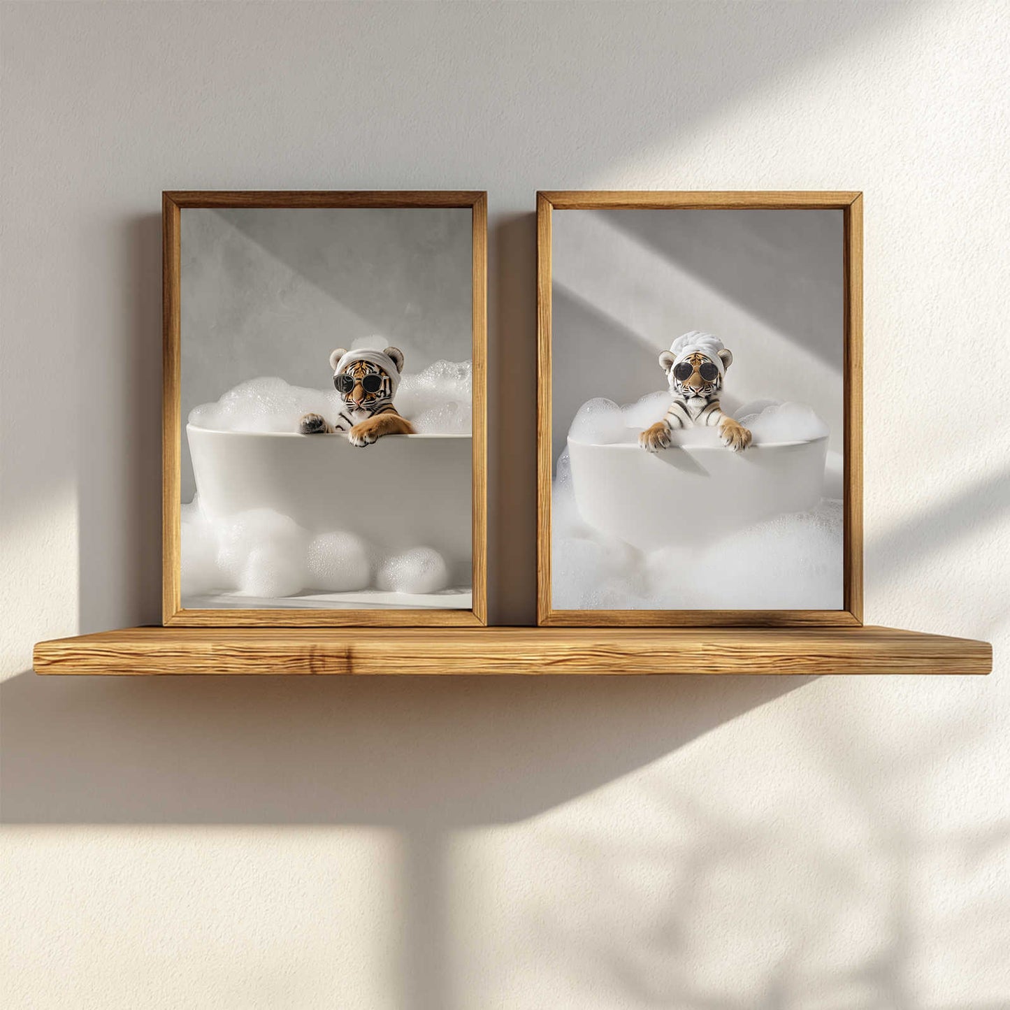 Abstract Funny Animals Taking A Bath
