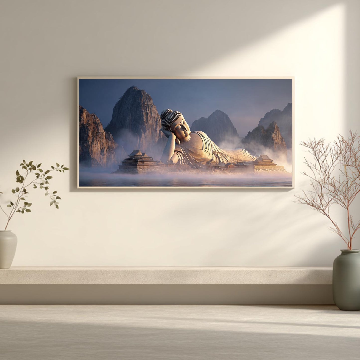 Reclining Buddha Abstract landscape Zen