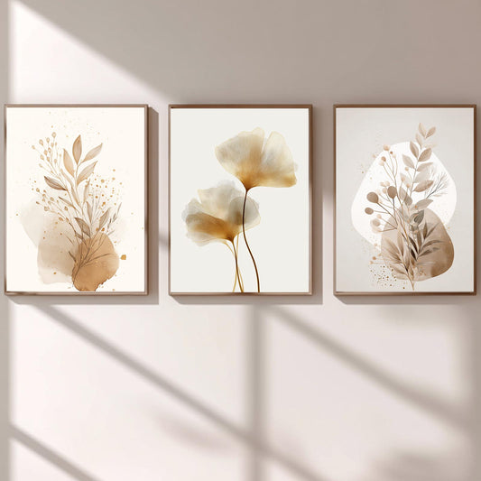 Minimalism Green Plants Beige