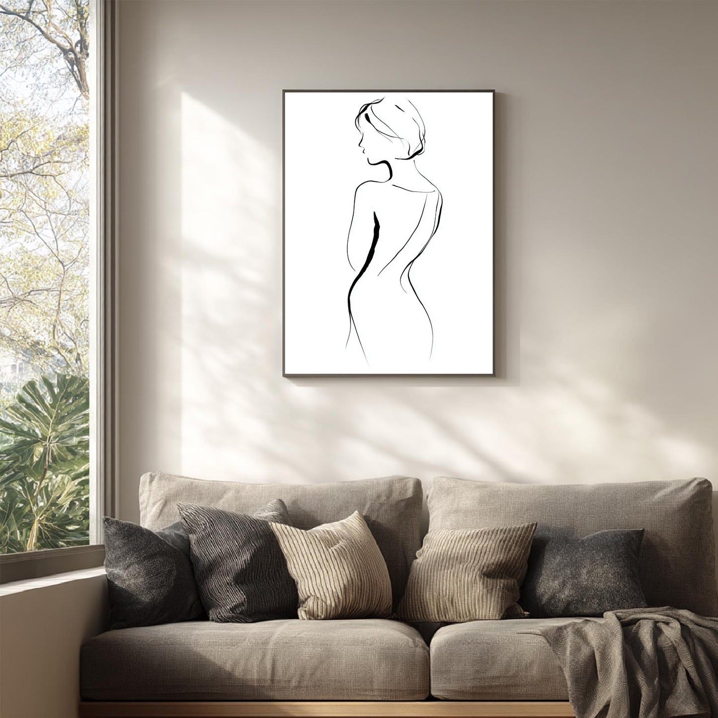 Black and White Minimalism Women Lines