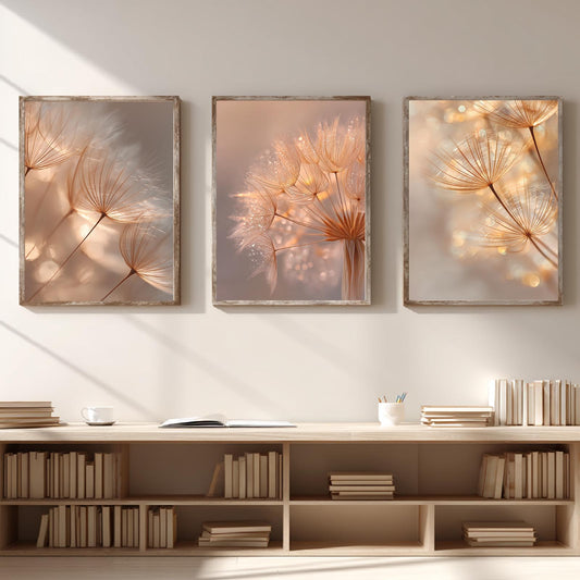 Modern Beige Dandelion Pampas Grass