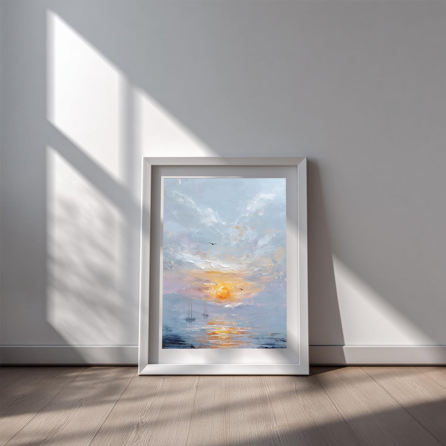 Abstract Landscape Sunset Sailboat