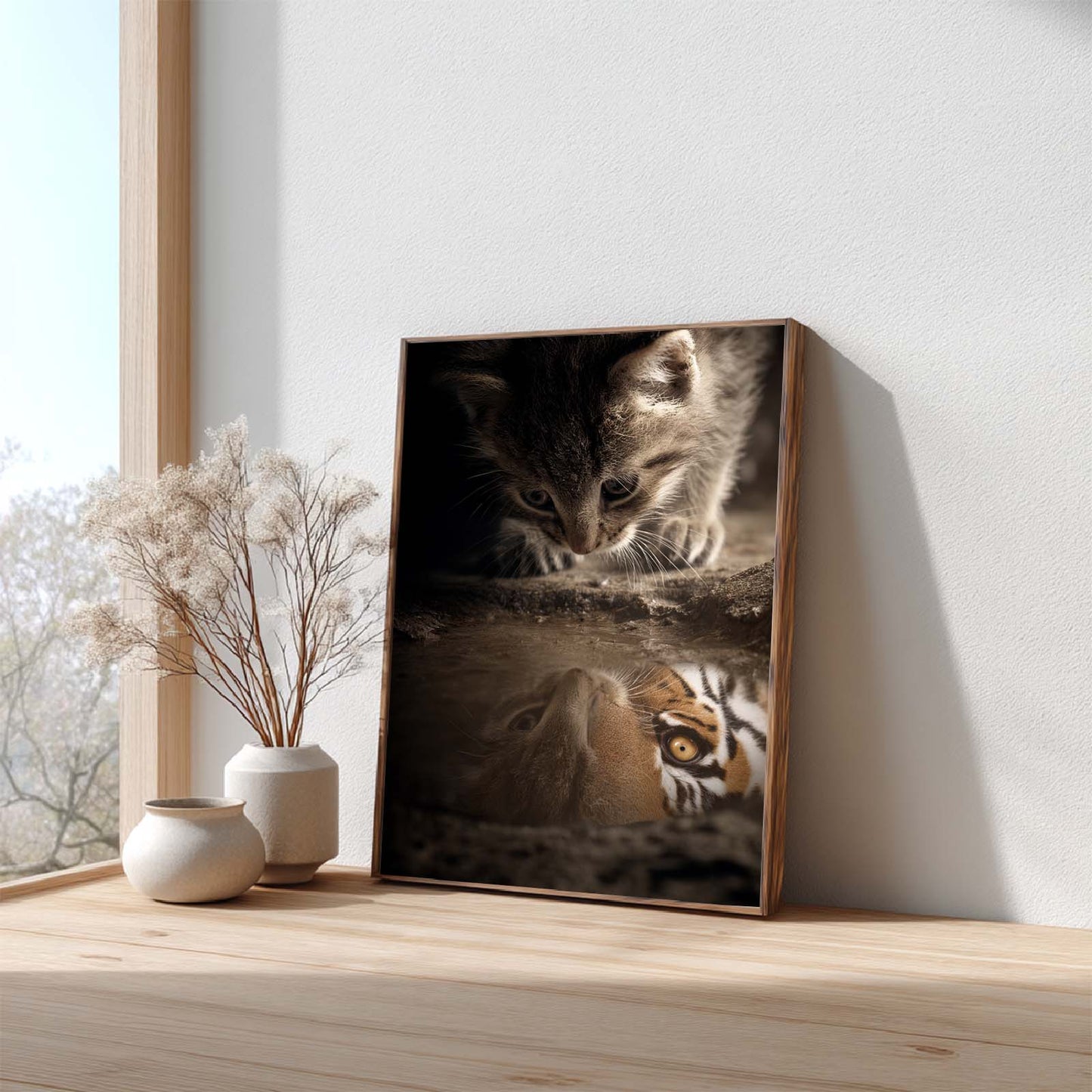 Abstract Oil Painting Kitten and Tiger Inspirational