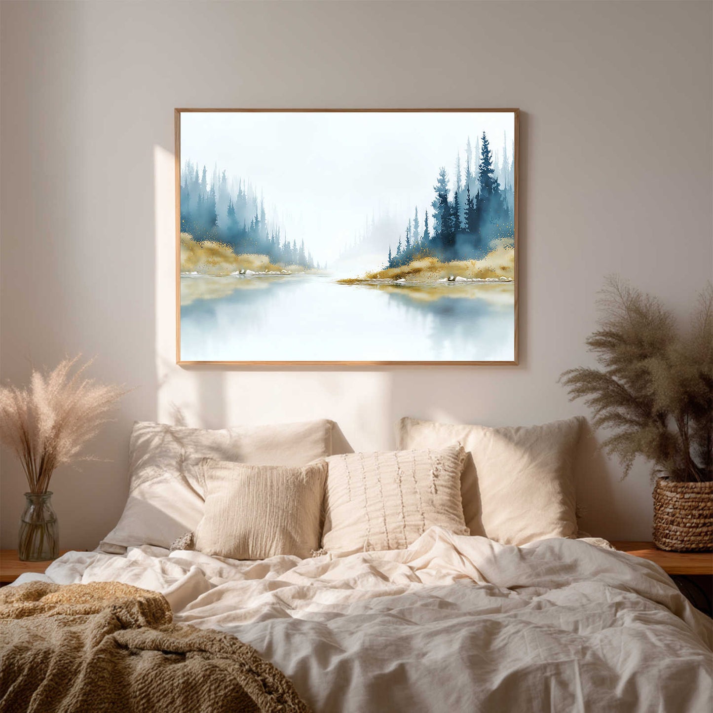 Mountain Forest Lake Abstract Landscape