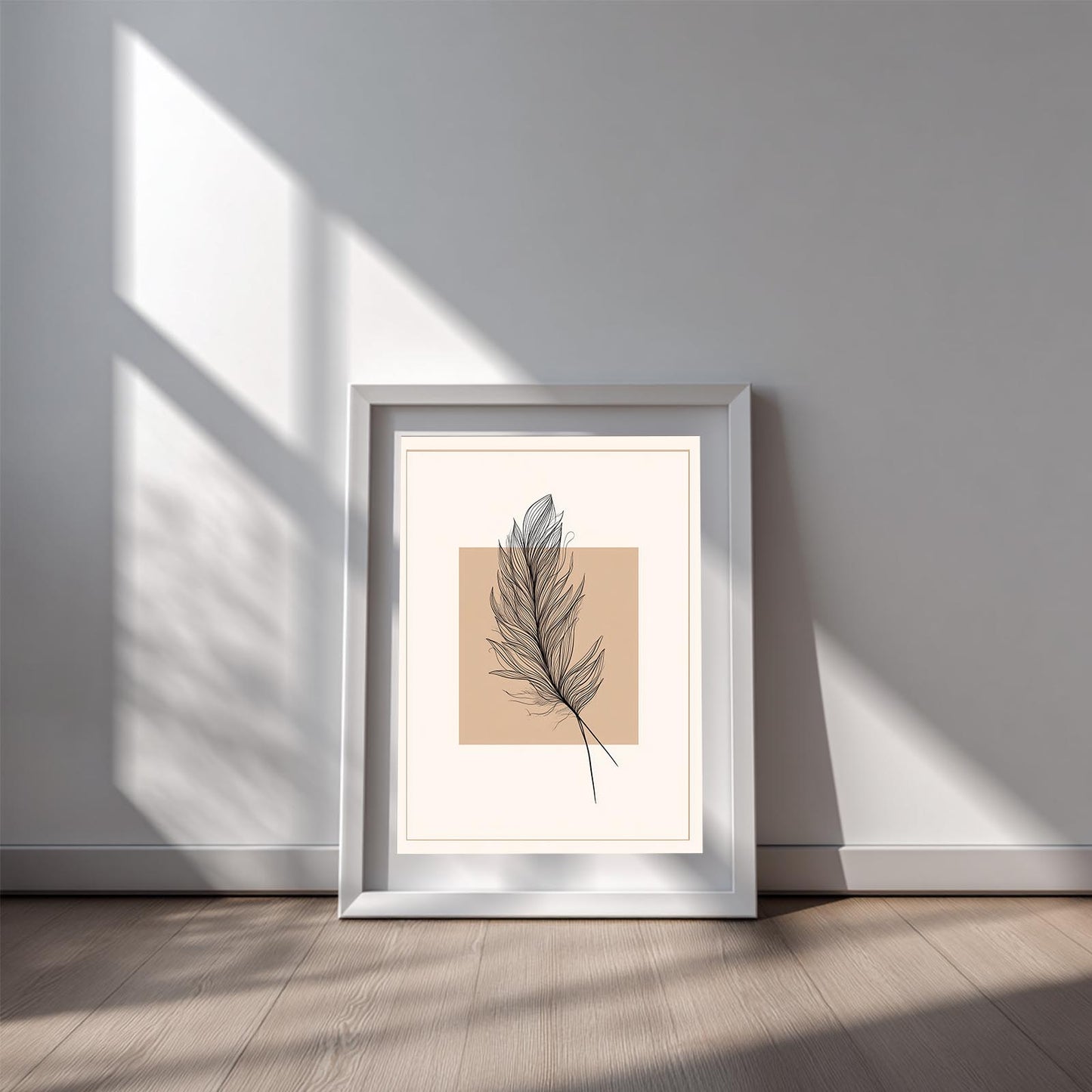 Abstract Beige Feather