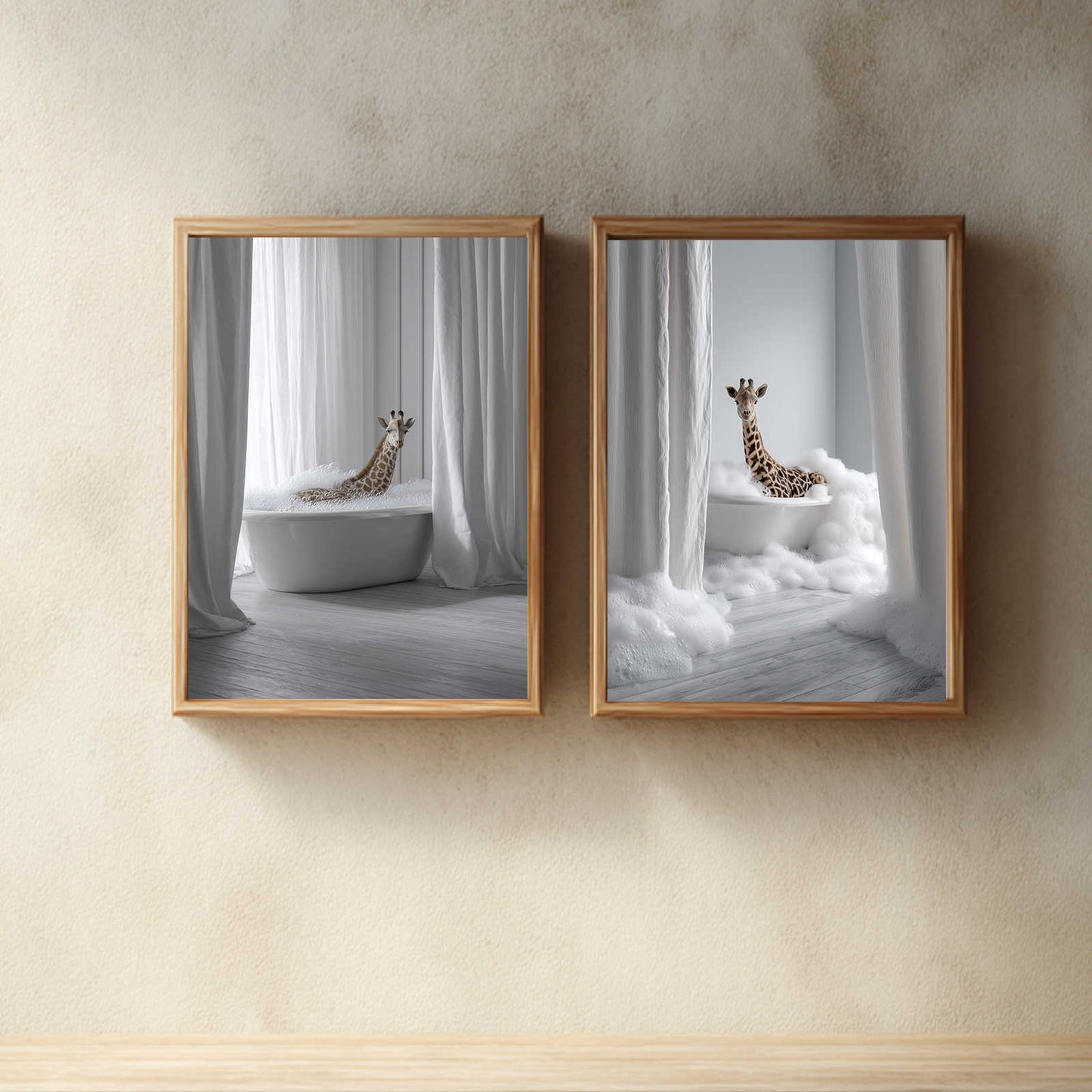 Abstract Funny Animals Taking A Bath