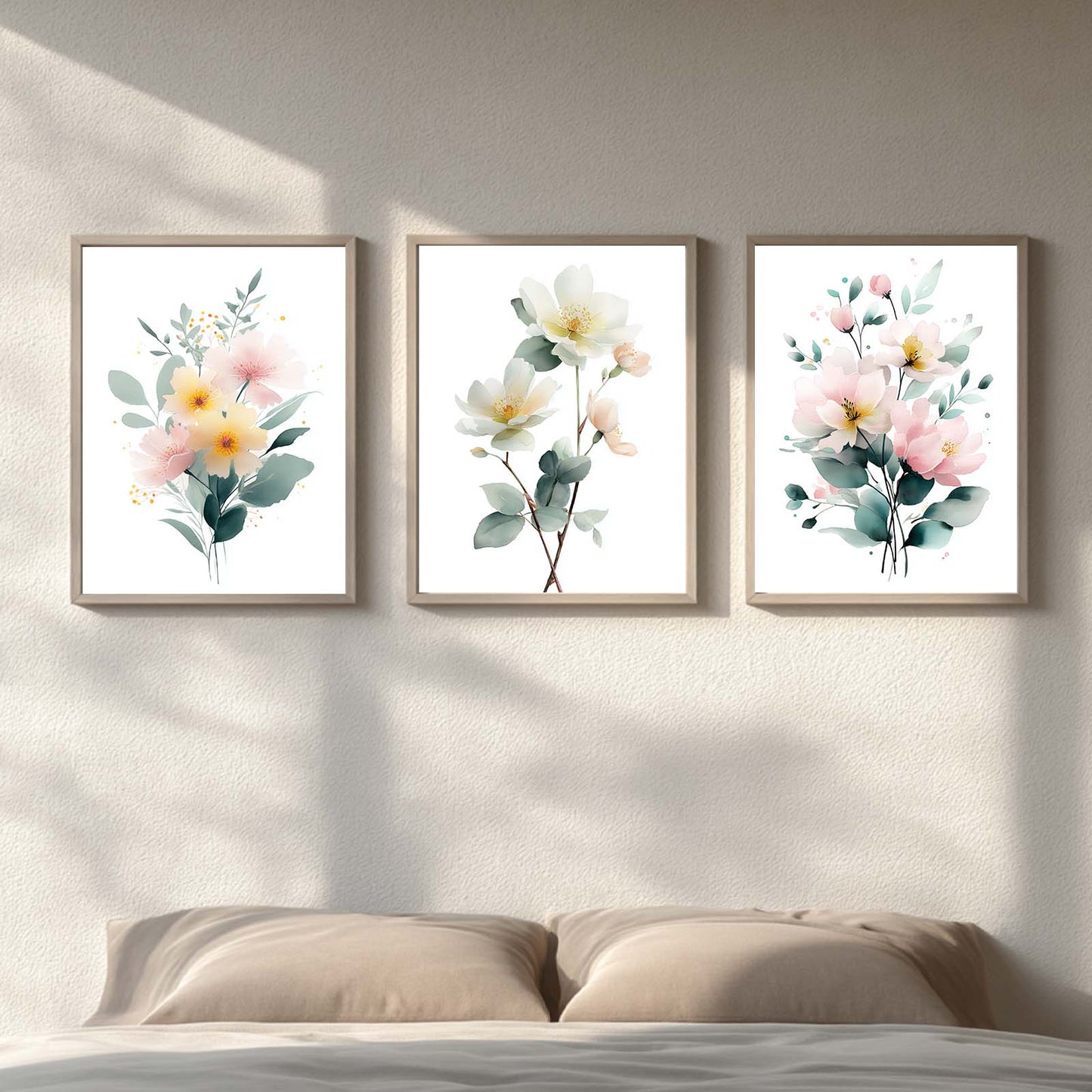 Abstract Green Leaves Flower Plant Canvas Painting Wall Art for Living Room Bedroom Decoration, Poster Print, Frameless