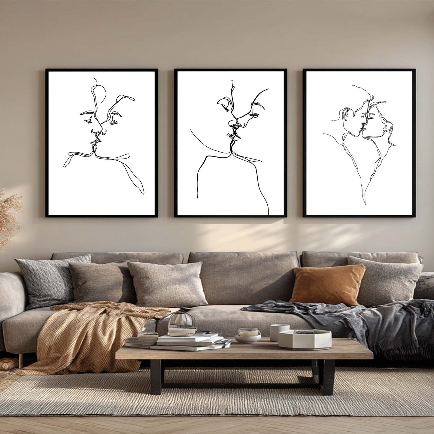 Abstract Minimalist Black and White Line Art