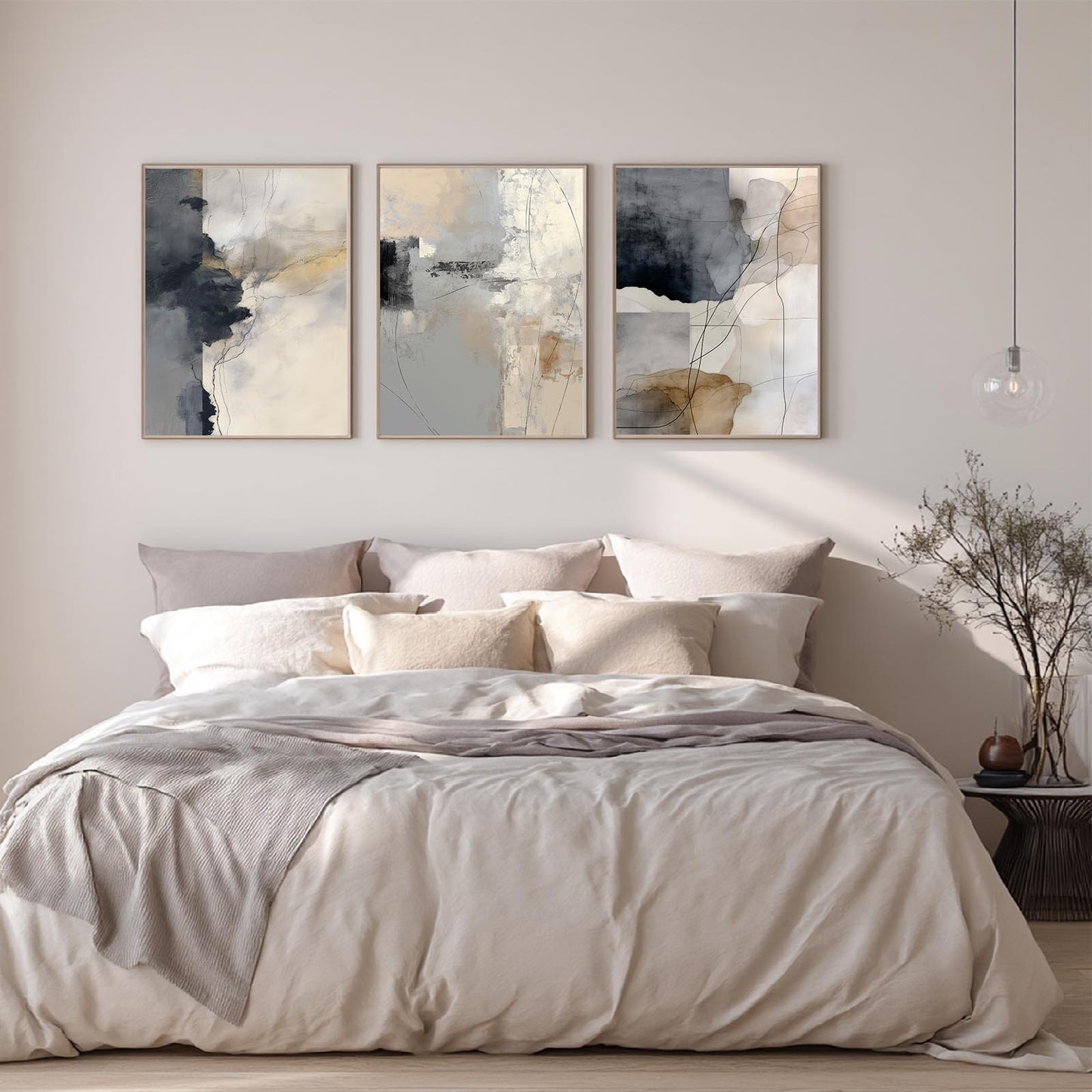 Abstract Gray Beige Geometric Lines