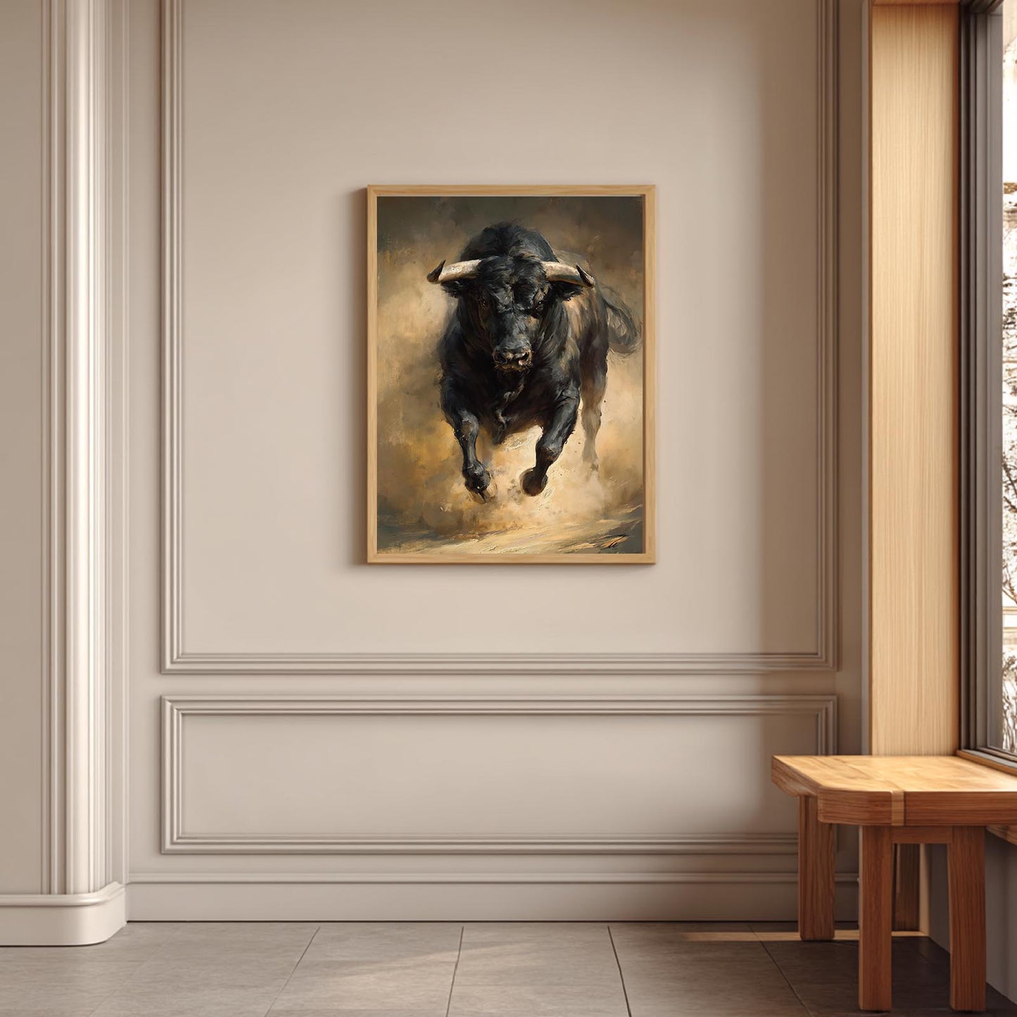 Running Bull Abstract Animal