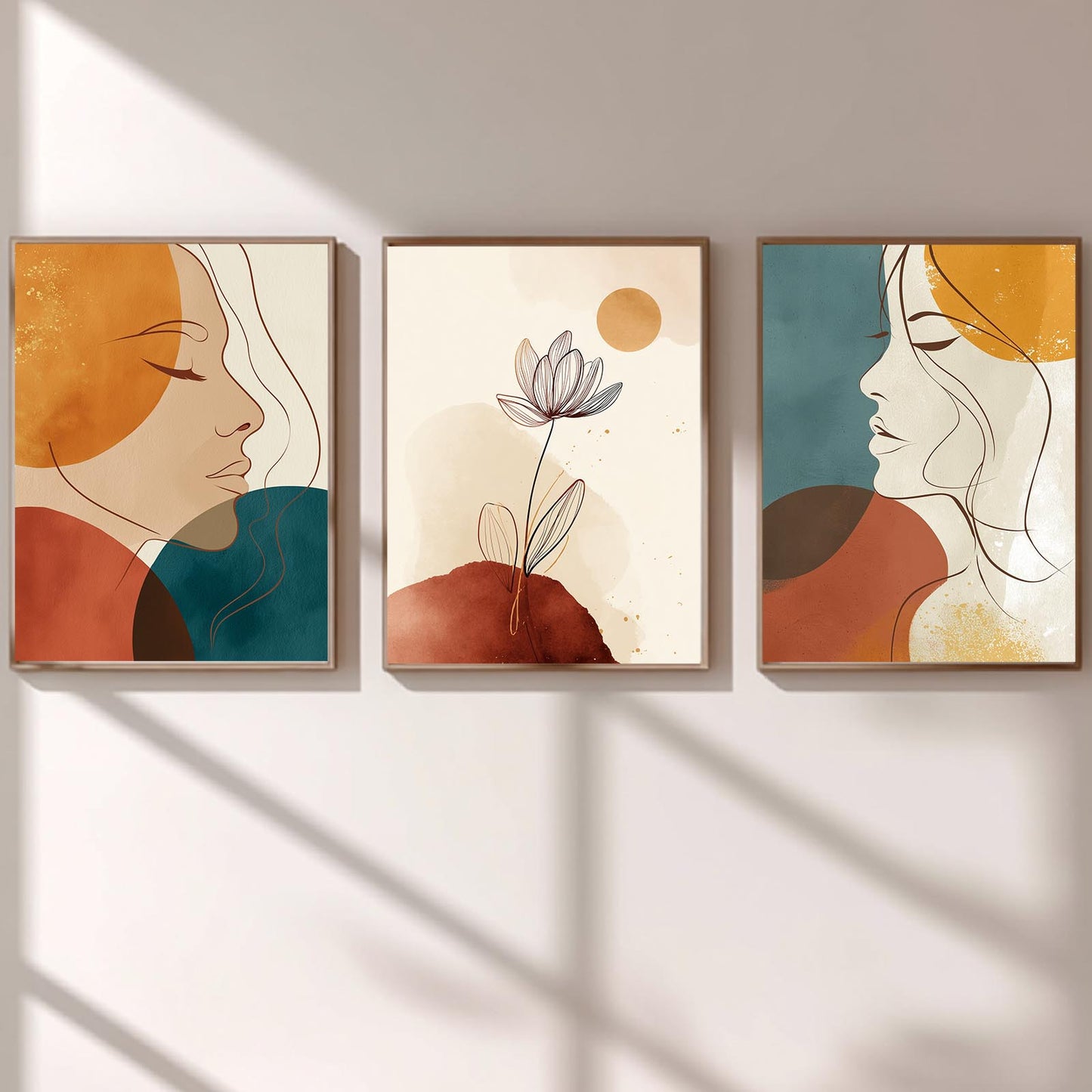 Minimalism Green Plants Women Lines