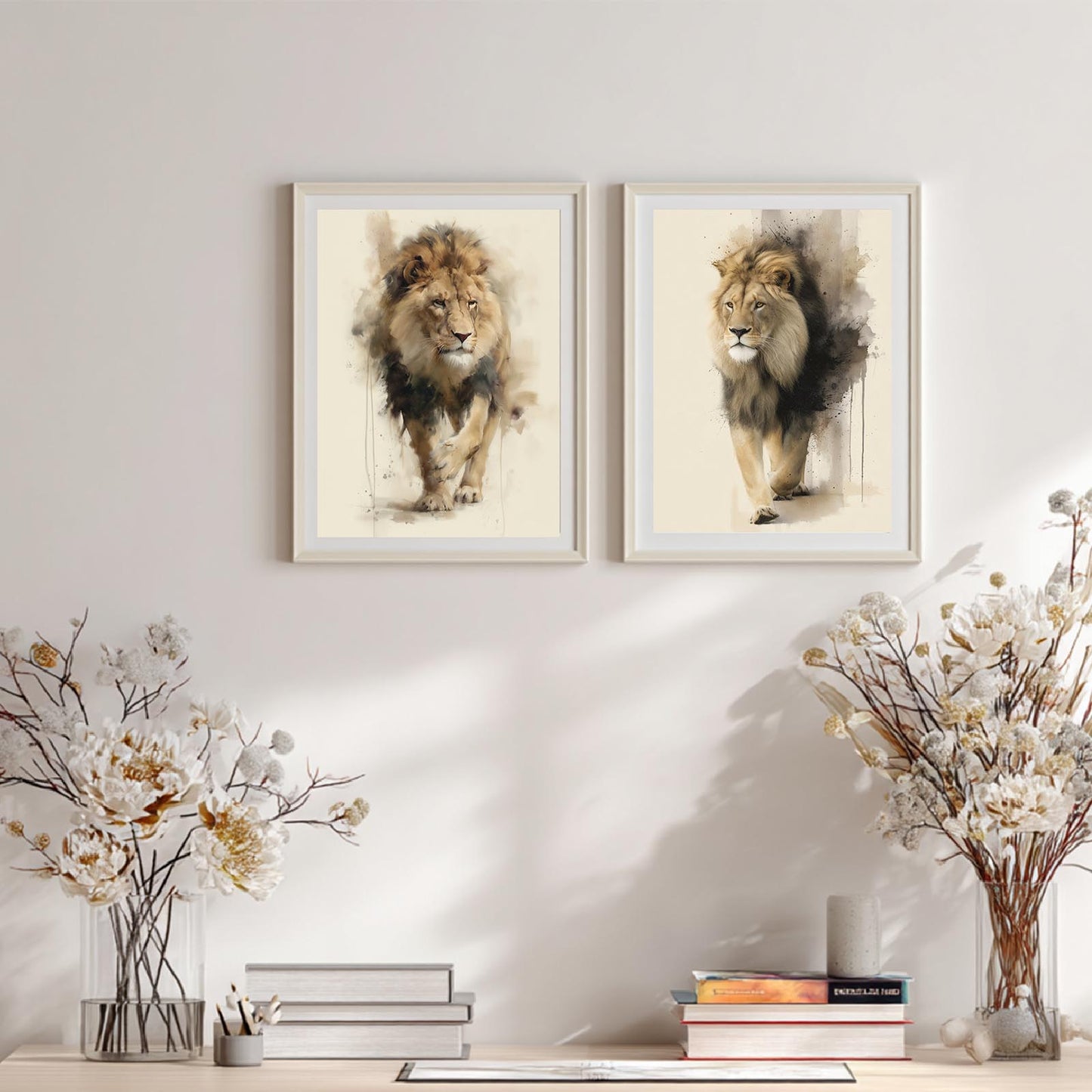 Abstract Beige Lion Animal